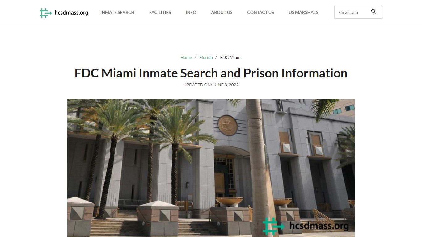 FDC Miami Inmate Search, Visitation, Phone no. & Mailing ...